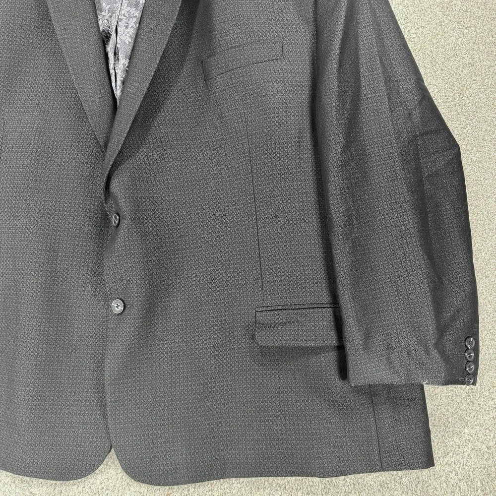 Big‎ And Tall 5XL Grey Black Synergy Performance Blazer Jacket 62/64R Nice!